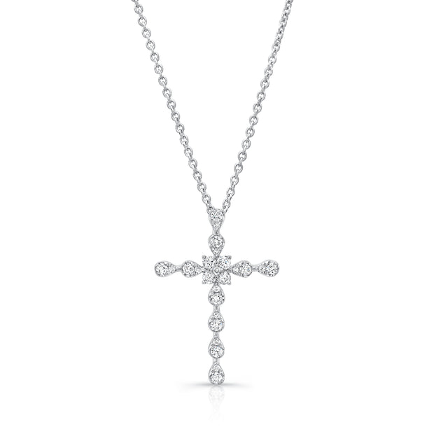 Uneek Stylized Diamond Cross Pendant