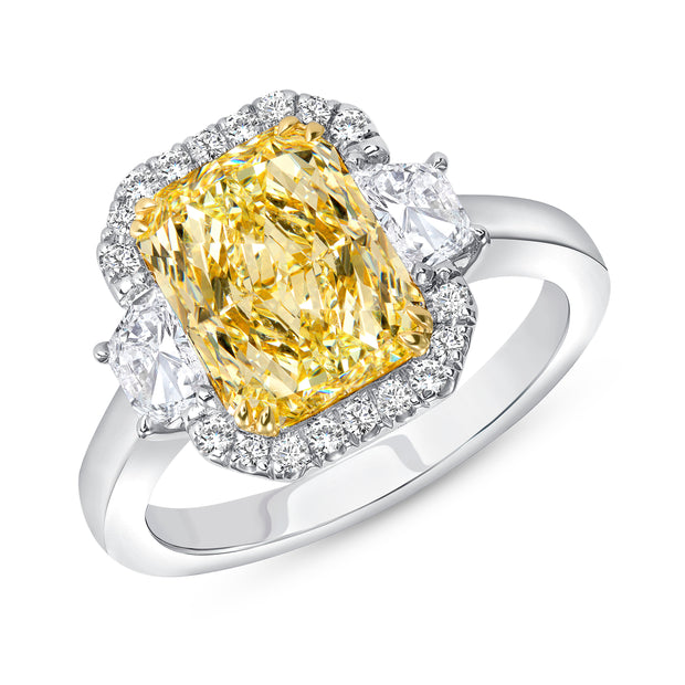 Uneek Natureal Collection Halo Radiant Engagement Ring