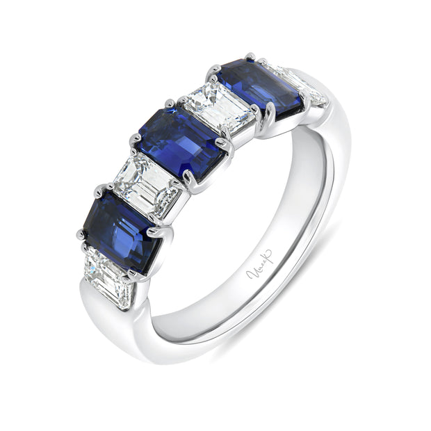 Uneek Precious Collection Seven-Stone Emerald Cut Diamond Engagement Ring