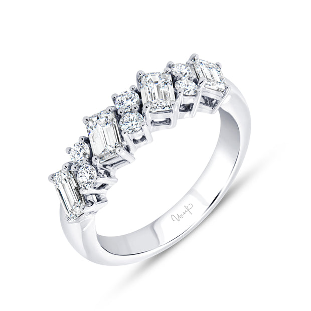 Uneek Timeless Collection 1-Row Emerald Cut Diamond Anniversary Ring