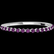 10K White Gold band with 15 Round Purple Diamond having TCW-.22