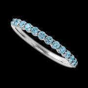 10K White Gold band with 13 Round Aqua Diamond having TCW-.39