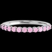 10K White Gold band with 13 Round Light Pink Sapphire having TCW-.39