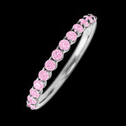 10K White Gold band with 13 Round Light Pink Sapphire having TCW-.39