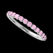 10K White Gold band with 13 Round Light Pink Sapphire having TCW-.39