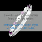 10K White Gold band with alternating 4 Round Purple Diamond and 5 Marquise Lab Grown Diamond having TCW-.47