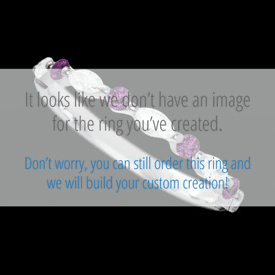 10K White Gold band with alternating 4 Round Purple Diamond and 5 Marquise Lab Grown Diamond having TCW-.47