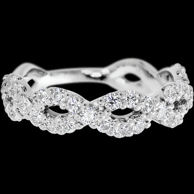 10K White Gold band with 36 Round Lab Grown Diamond having TCW-1.08