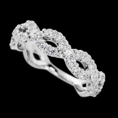 10K White Gold band with 36 Round Lab Grown Diamond having TCW-1.08