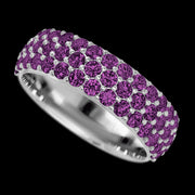 10K White Gold band with 46 Round Purple Diamond having TCW-1.38