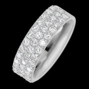 10K White Gold band with 43 Round Lab Grown Diamond having TCW-1.29