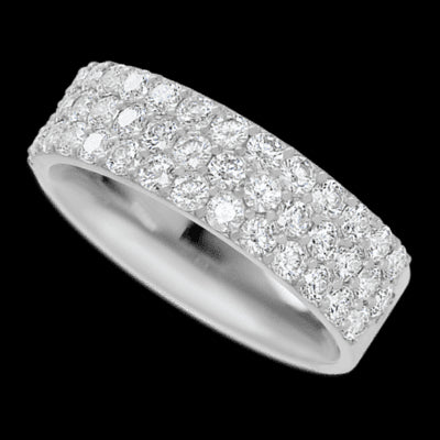 10K White Gold band with 43 Round Lab Grown Diamond having TCW-1.29