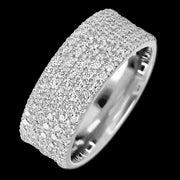 10K White Gold band with 93 Round Lab Grown Diamond having TCW-1.4