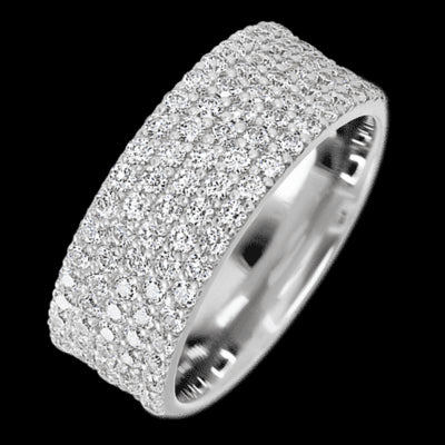 10K White Gold band with 93 Round Lab Grown Diamond having TCW-1.4
