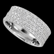 10K White Gold band with 93 Round Lab Grown Diamond having TCW-1.4