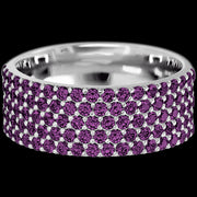 10K White Gold band with 93 Round Purple Diamond having TCW-1.4