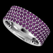 10K White Gold band with 93 Round Purple Diamond having TCW-1.4