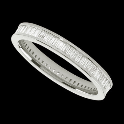 10K White Gold band with 64 Baguette Lab Grown Diamond having TCW-1.28