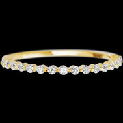 10K Yellow Gold band with 15 Round Lab Grown Diamond having TCW-.22