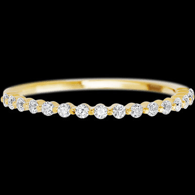 10K Yellow Gold band with 15 Round Lab Grown Diamond having TCW-.22