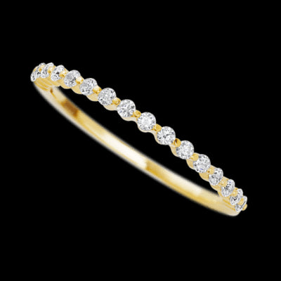 10K Yellow Gold band with 15 Round Lab Grown Diamond having TCW-.22