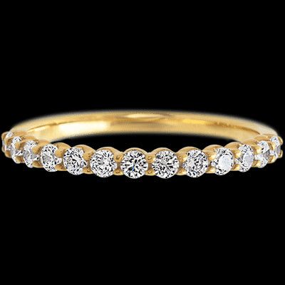 10K Yellow Gold band with 13 Round Lab Grown Diamond having TCW-.39