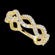 10K Yellow Gold band with 46 Round Lab Grown Diamond having TCW-.69