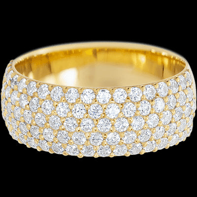 10K Yellow Gold band with 88 Round Lab Grown Diamond having TCW-1.32