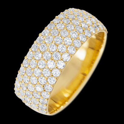 10K Yellow Gold band with 88 Round Lab Grown Diamond having TCW-1.32