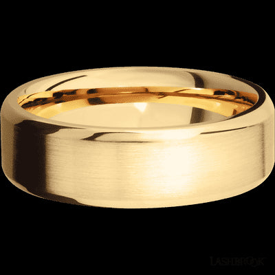 7 mm wide Beveled 10K Yellow Gold band.