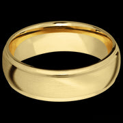 7 mm wide Domed Stepped Down Edges 10K Yellow Gold band.