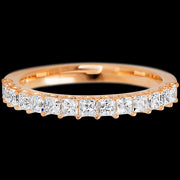 14K Rose Gold band with 15 Princess Lab Grown Diamond having TCW-.9