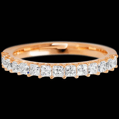 14K Rose Gold band with 15 Princess Lab Grown Diamond having TCW-.9
