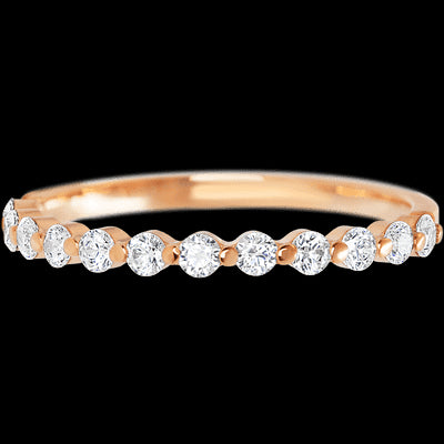 14K Rose Gold band with 12 Round Lab Grown Diamond having TCW-.36