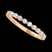 14K Rose Gold band with 12 Round Lab Grown Diamond having TCW-.36