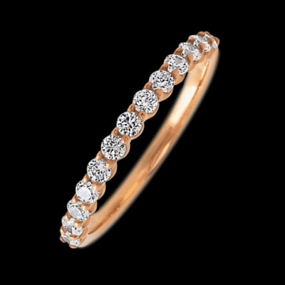 14K Rose Gold band with 13 Round Lab Grown Diamond having TCW-.39
