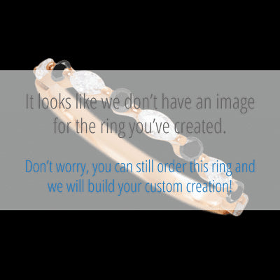 14K Rose Gold band with alternating 4 Round Black Diamond and 5 Marquise Lab Grown Diamond having TCW-.47