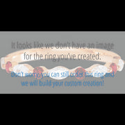 14K Rose Gold band with alternating 4 Round Dark Ruby and 5 Marquise Lab Grown Diamond having TCW-.47