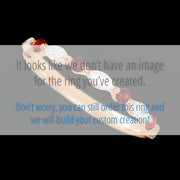 14K Rose Gold band with alternating 4 Round Dark Ruby and 5 Marquise Lab Grown Diamond having TCW-.47