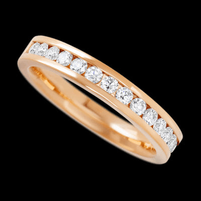 14K Rose Gold band with 15 Round Lab Grown Diamond having TCW-.45