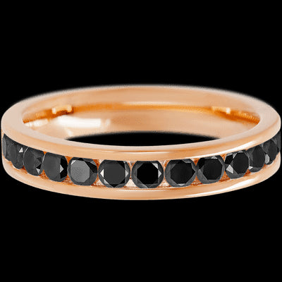 14K Rose Gold band with 13 Round Black Diamond having TCW-.65