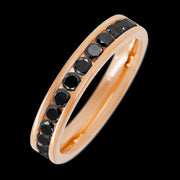 14K Rose Gold band with 13 Round Black Diamond having TCW-.65