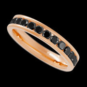 14K Rose Gold band with 13 Round Black Diamond having TCW-.65