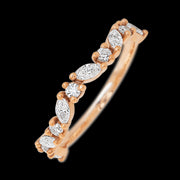 14K Rose Gold band with 6 Round and 5 Marquise Lab Grown Diamond having TCW-.68
