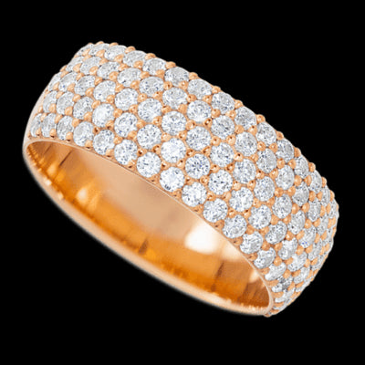 14K Rose Gold band with 88 Round Lab Grown Diamond having TCW-1.32