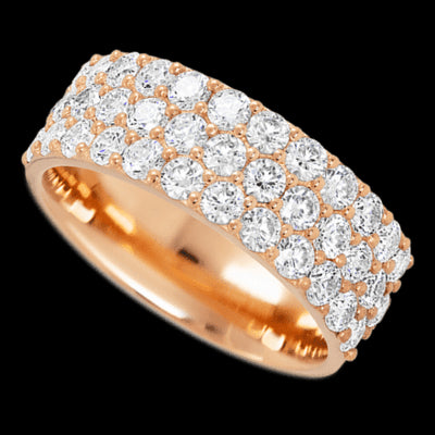 14K Rose Gold band with 37 Round Lab Grown Diamond having TCW-1.85