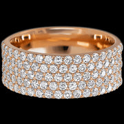14K Rose Gold band with 93 Round Lab Grown Diamond having TCW-1.4