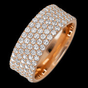 14K Rose Gold band with 93 Round Lab Grown Diamond having TCW-1.4