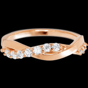 14K Rose Gold band with 9 Round Lab Grown Diamond having TCW-.27