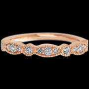 14K Rose Gold band with alternating 7 Round Lab Grown Diamond and 6 Round Lab Grown Diamond having TCW-.27
